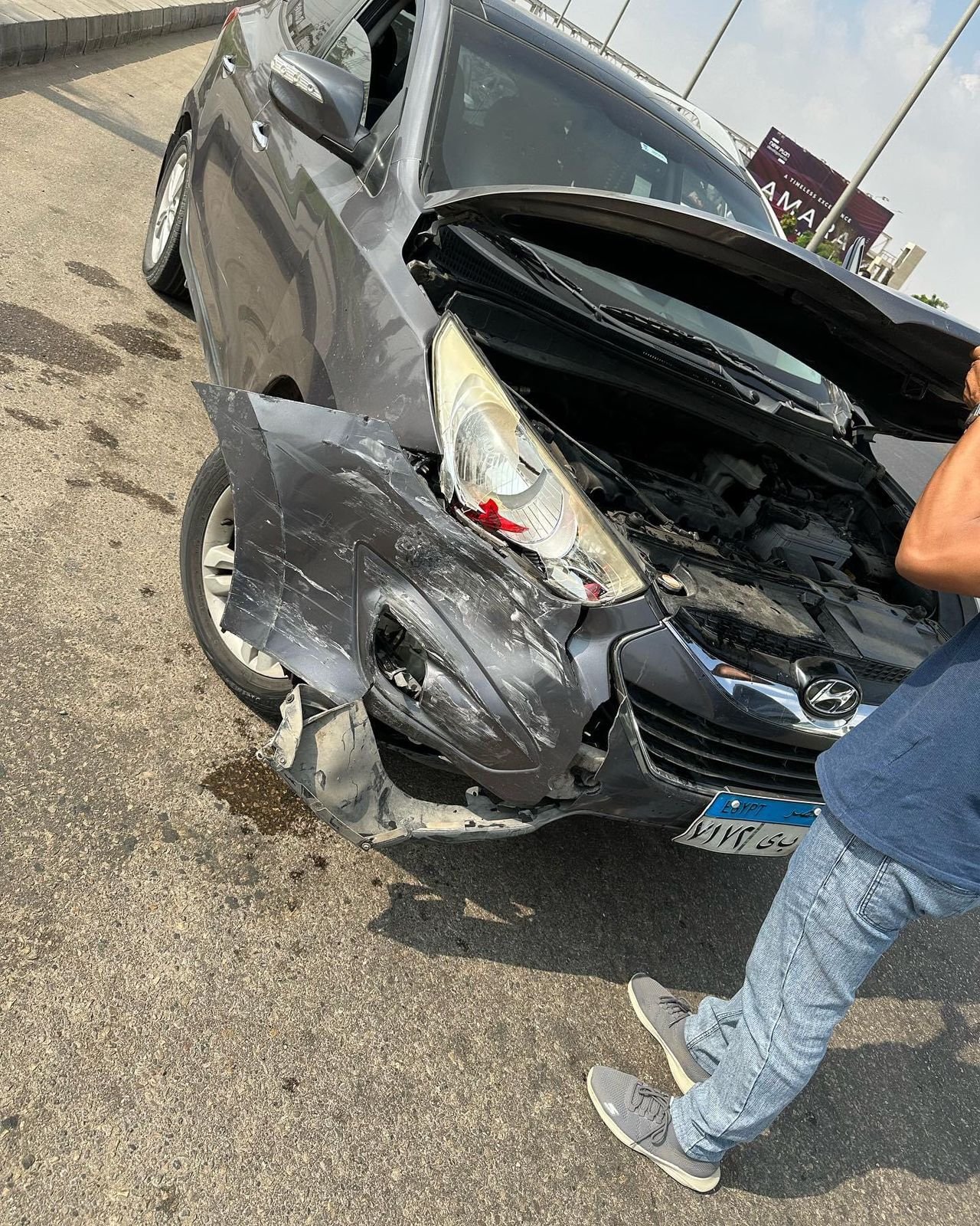 حادث سير لطارق مصطفى